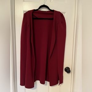 Boohoo Burgundy Cape Blazer